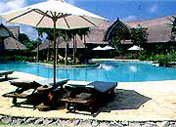 Poolside view, Villa Lumbung Hotel